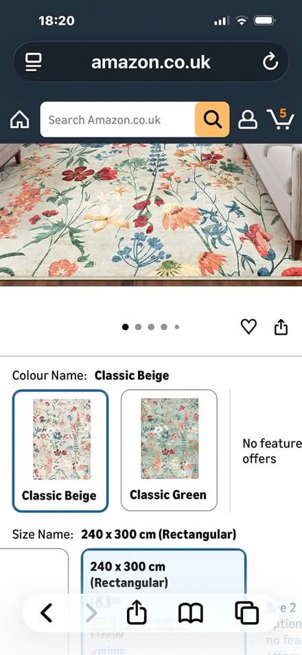 Photo of free 240cm x300cm BRAND NEW Floral RUG (Muswell Hill N10) #4
