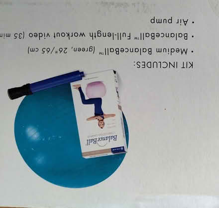 Photo of free Inflatable balance ball with pump (Macclesfield SK11) #1