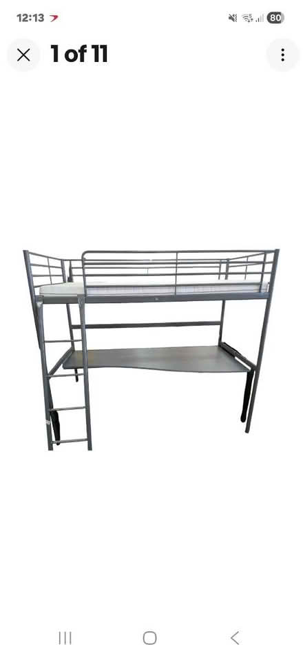 Photo of free IKEA Svarta loft bed with desk (Wolsingham DL13) #1