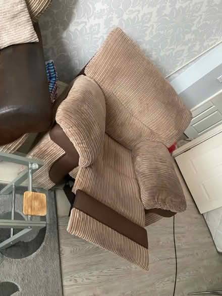 Photo of free Beige sofa and reclining chair (DA6) #3