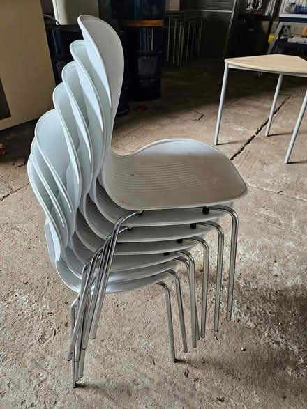 Photo of free Stacking plastic chairs metal legs (Rainham, Kent, ME8 8QF) #1