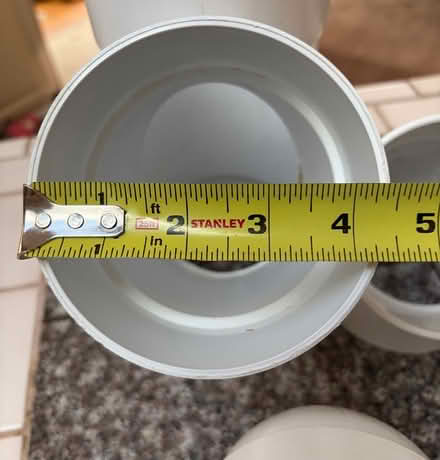 Photo of free 5 PVC 4” sewer drain connectors (San Carlos-El Camino near Hull) #2