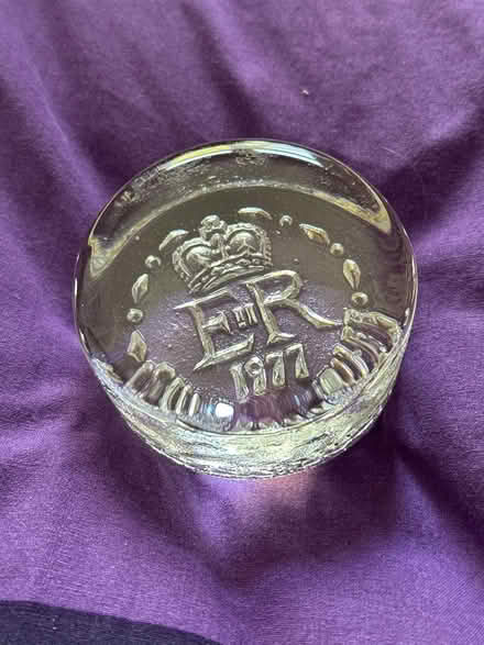 Photo of free Silver Jubilee glass paperweight (Furzedown SW16) #1