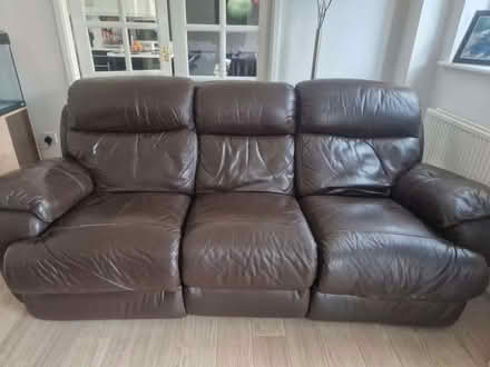 Photo of free Brown Leather Electric Recliner Sofas (Hathern LE11) #1