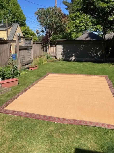 Photo of free Large Sisal Rug w/tapestry edge (Ravenna/Maple Leaf) #1