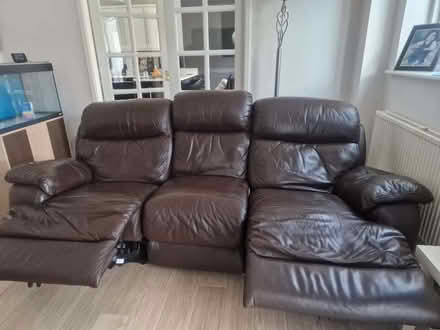 Photo of free Brown Leather Electric Recliner Sofas (Hathern LE11) #2