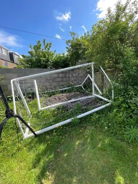 Photo of free 2 large goal posts and scoring net. (Downfield DD3) #1