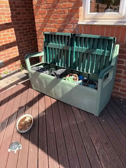 Photo of free Green plastic garden bench with storage (Walton Summit PR5) #2
