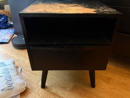 Photo of free Pair of black wooden nightstands (Prospect Heights) #1