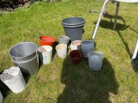 Photo of free Shower chair, pots, iron holder (Worcester Park KT4) #1