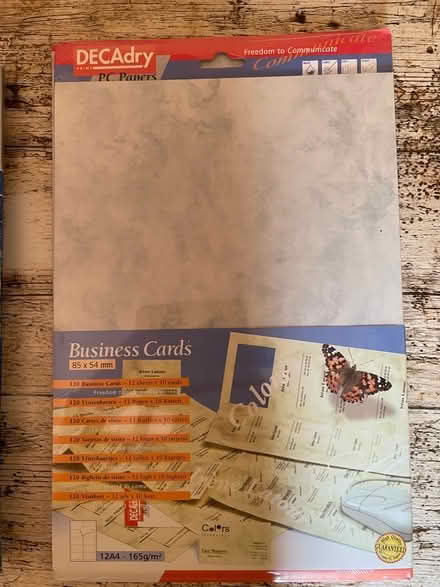 Photo of free Business card sheets (Hanwell W13) #1