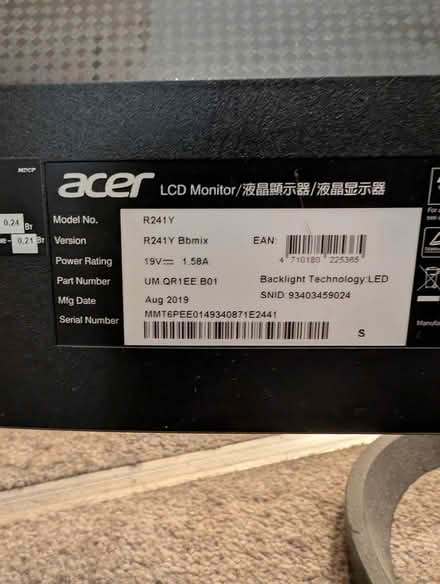Photo of free Asus R241Y monitor (Lee Green, SE13) #3