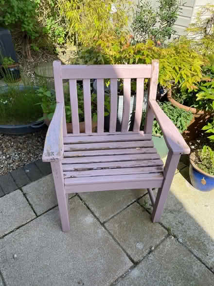 Photo of free hardwood garden chair (East Ord TD15) #1
