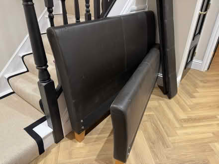 Photo of free Double brown bed frame + mattress (BR7) #4