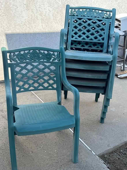 Photo of free 6 Stackable Patio Chairs (Fountain Vly, Heil & Bushard) #1