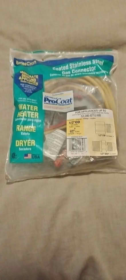 Photo of free coatd stainless steel gas connector (CapitolHill DC (CapSouthMetro)) #1