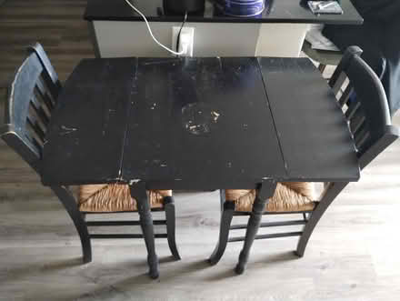 Photo of free Black bistro table /2 chairs (19124) #4