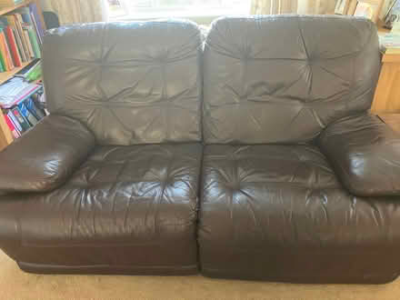 Photo of free Leather recliner sofa (Crediton) #1