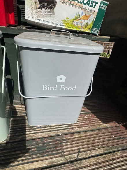 Photo of free Large grey bird food storage container (Newport Pagnell MK16) #1