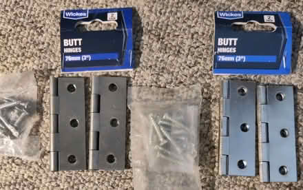 Photo of free Chrome/steel Internal Door Hinges two PAIRS 3in 76mm &SCREWS (Dyke Road area BN1) #1