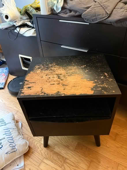 Photo of free Pair of black wooden nightstands (Prospect Heights) #3