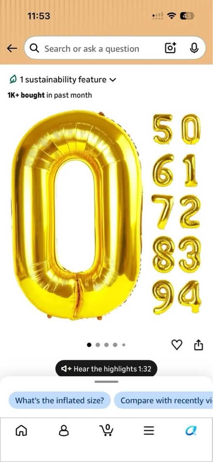 Photo of free 40 inch inflatable number (Above Oakland Zoo) #2