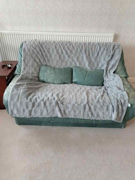 Photo of free Green leather sofa suite (Stanmore HA7) #2