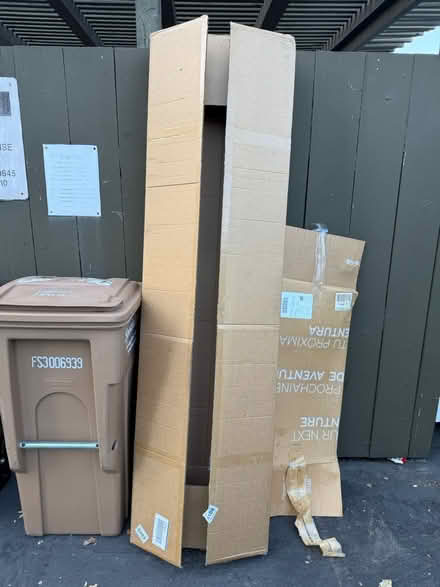 Photo of free Cardboard box, 6’ x 2’ x 6”” (1075 Valencia Avenue) #1