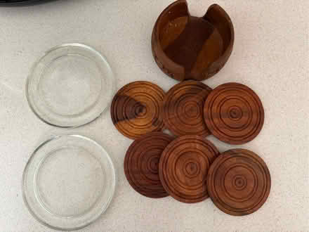 Photo of free Glass and Wood coasters with holder (Spital Meadow SL4) #1