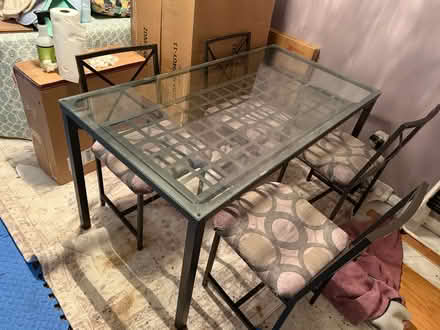 Photo of free Metal and glass dining set (Prospect Heights) #1