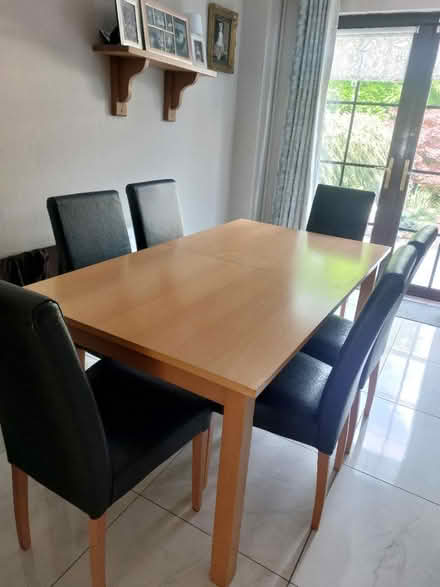 Photo of free Dinning table and six chairs (Dublin 22) #1