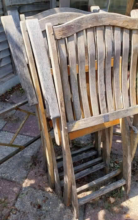 Photo of free Hardwood garden table and 4 chairs (Verwood BH31) #4