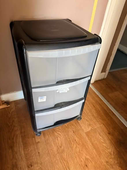 Photo of free Plastic three-drawer storage unit (Northcourt OX14) #1