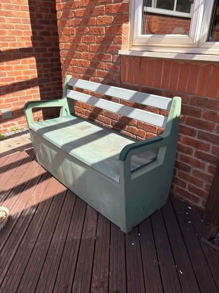 Photo of free Green plastic garden bench with storage (Walton Summit PR5) #1