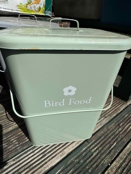 Photo of free Large pale green bird food storage container (Newport Pagnell MK16) #1