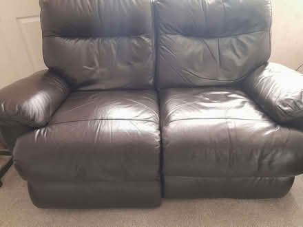 Photo of free Dark brown 2 seater recliner settee (Leek ST13) #1