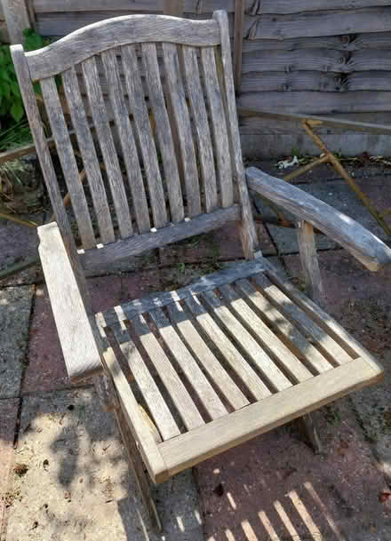 Photo of free Hardwood garden table and 4 chairs (Verwood BH31) #2