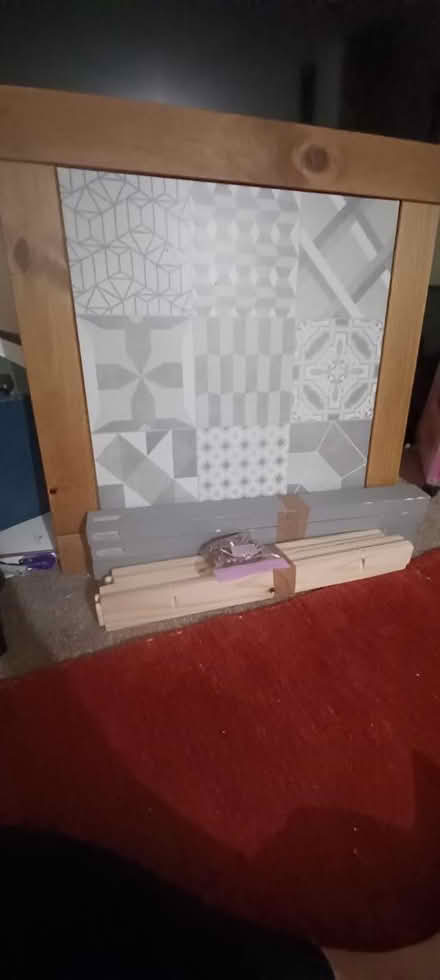 Photo of free Wood/Tile table and 2 chairs (M32) #4