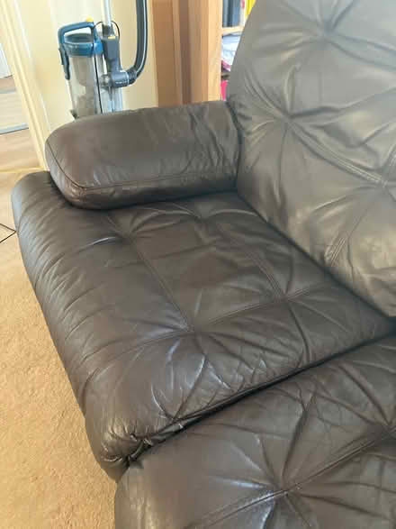 Photo of free Leather recliner sofa (Crediton) #2