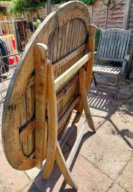 Photo of free Hardwood garden table and 4 chairs (Verwood BH31) #3