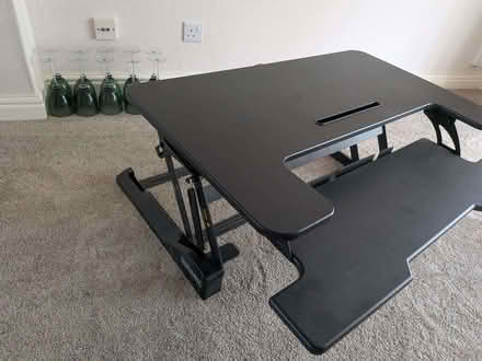Photo of free Duronic sit-stand desk - 92x70cm, rises 15-42cm (Priorslee TF2) #2