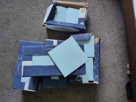 Photo of free Blue wall tiles approx. 280 15cm square (Dyke Road area BN1) #1