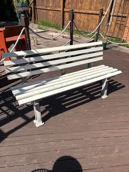 Photo of free White plastic sturdy garden bench (Walton Summit PR5) #1