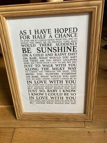 Photo of free Framed picture (song lyrics) (Edinburgh EH5) #1