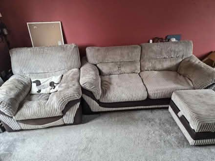 Photo of free Sofa, recliner chair and footstool (Ely CB6) #1