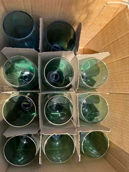 Photo of free Green wine glasses (Hale/Llagas in Morgan Hill) #2