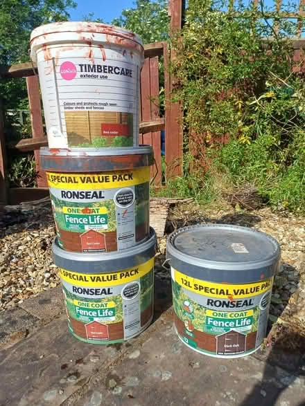 Photo of free Batch Timber Preservative 2 12L + part used (Dean Row SK9) #1