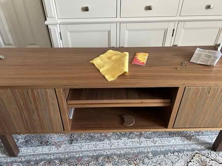Photo of free Blue arm chair, tv unit, chest of drawer, wooden cabinet (Kirkcaldy KY2) #4