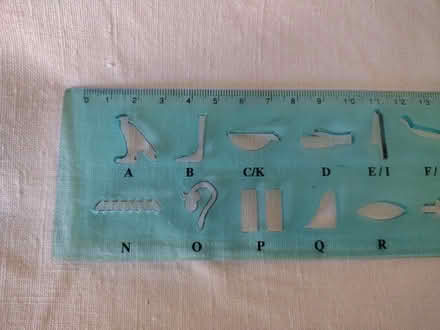 Photo of free Hieroglyphics stencil ruler (Brincliffe Edge S7) #2