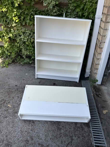Photo of free Shelving unit white painted, 2 piece with fixings (Malton YO17) #3